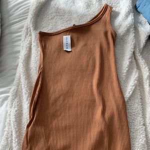 Pacsun nude bodycon dress